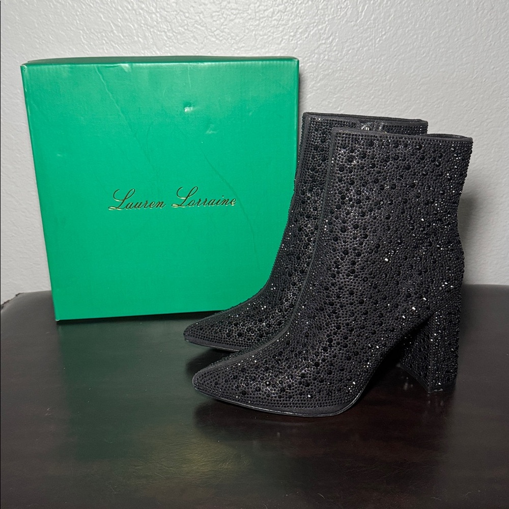 Lauren Lorraine Glittering Black Heels - Picture 3 of 9